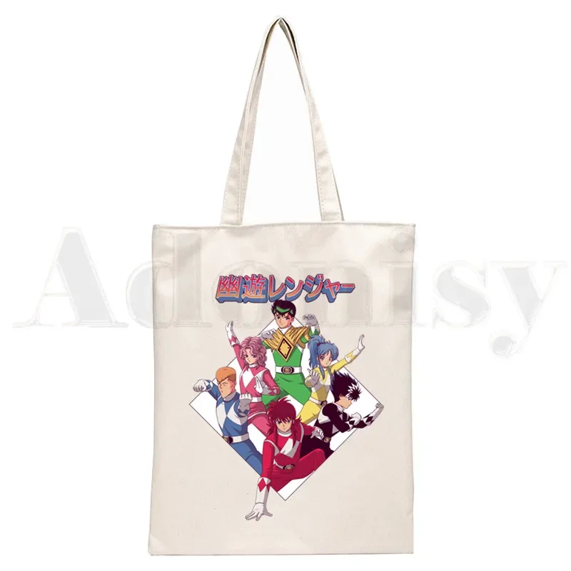 Yu Yu Hakusho Bolsa de Ombro Eco Yusuke Urameshi Kurama Bolsa de Compras Sacola de Manga Anime de Lona, bolsa casual, uso diário