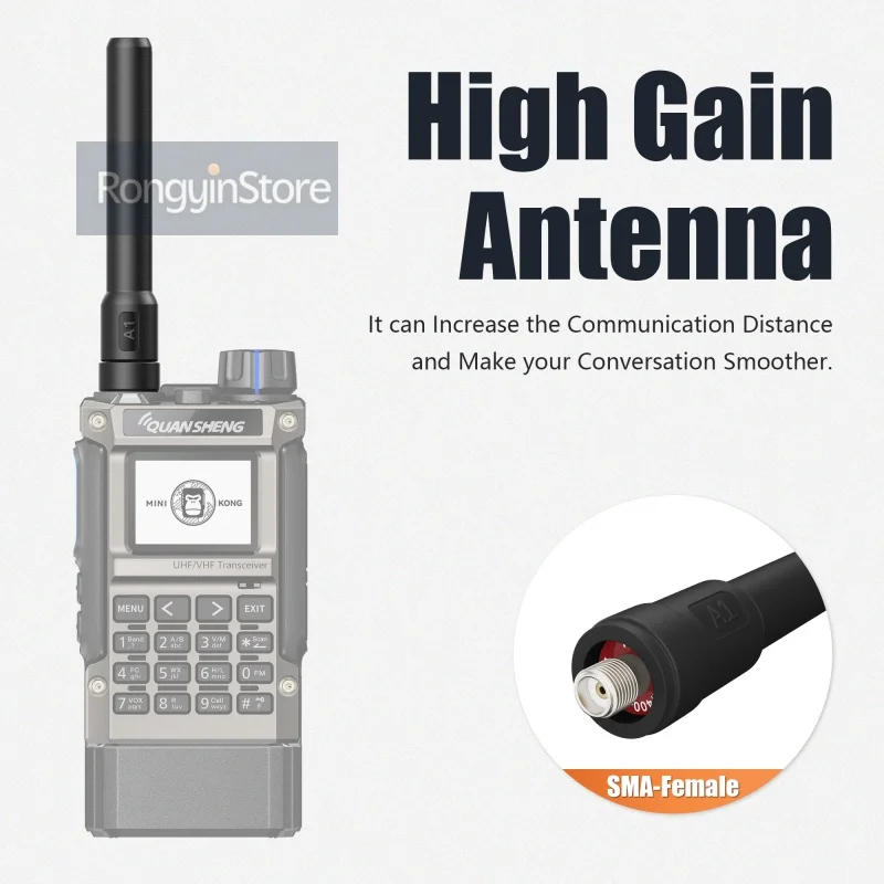 Quansheng UV-K1(8) Walkie Talkie Antenna Original SMA-F UHF/VHF 144/430MHz For QUANSHENG UV-K5 UV-K58 UV-K6 Baofeng DM-1701 UV5R - view 3