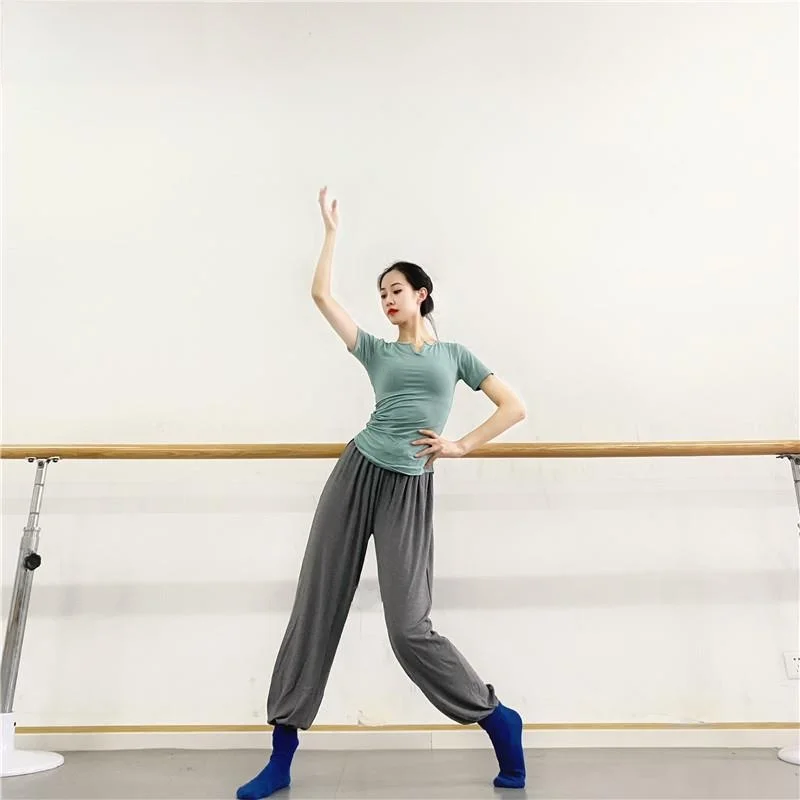 

Modern Dance Practice orm High Waist Cuffed Yoga Pants Men's Ballet Trousers Carrot Pants Lantern Pants Stage Costume