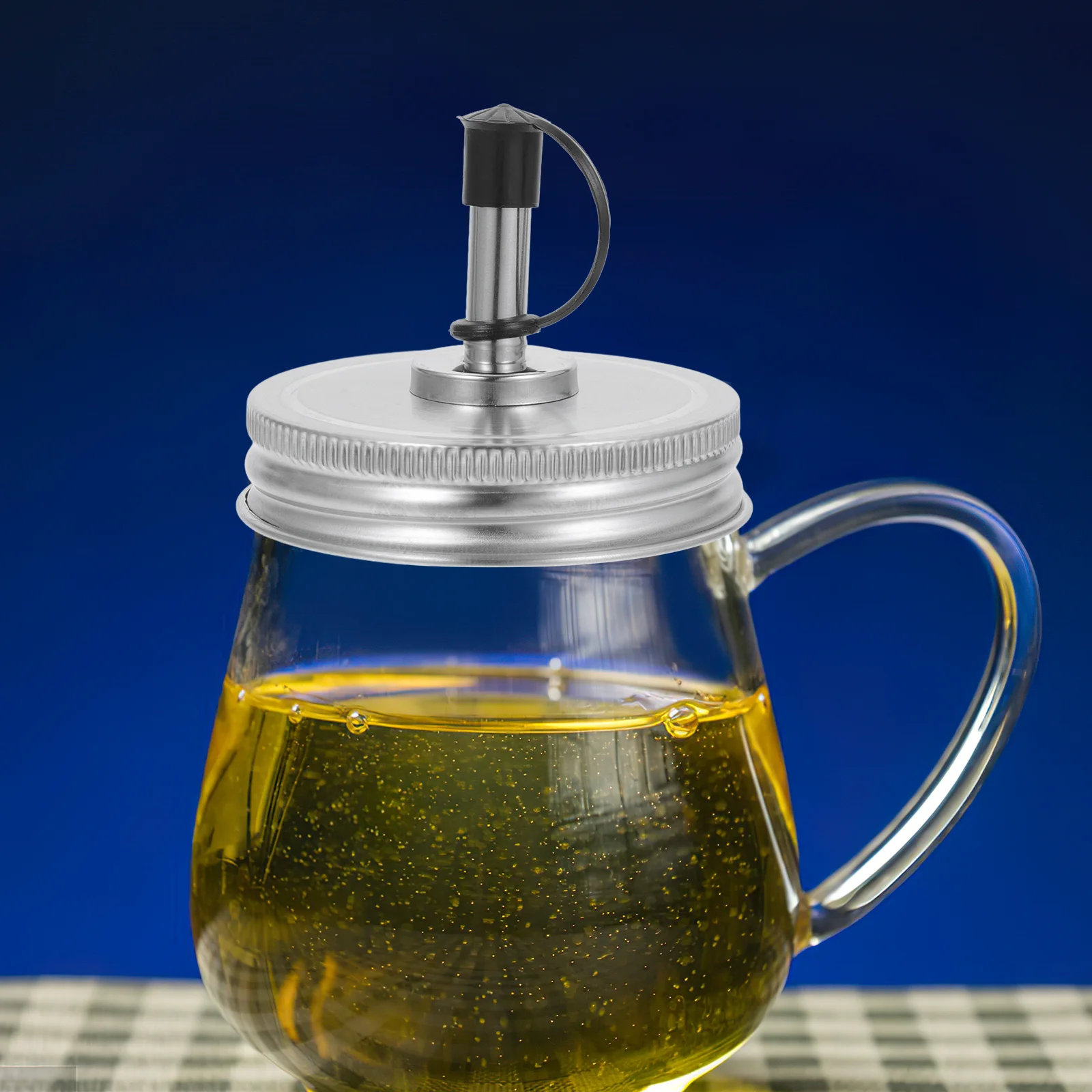 

Oil Spout Lid 304 Stainless Steel for Wide Mouth Jars Tight Seal Jar Oil Dispenser No Leakage Design