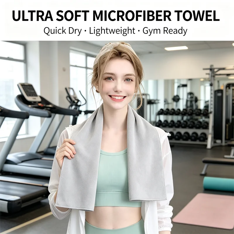 Ultra Soft Microfiber Towel Quick Dry Lightweight Absorbent Breathable Low Lint Durable Gym Fitness Workout Cycle