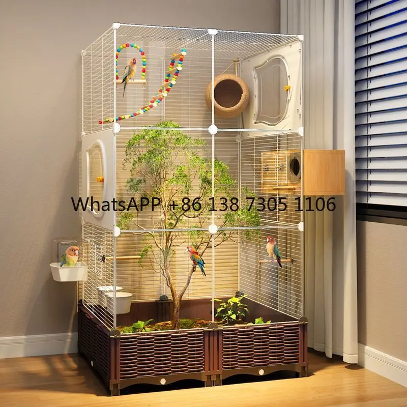 

splash-proof luxury ecological peony villa Xuanfeng bird cage tiger skin villa household large cage for parrots