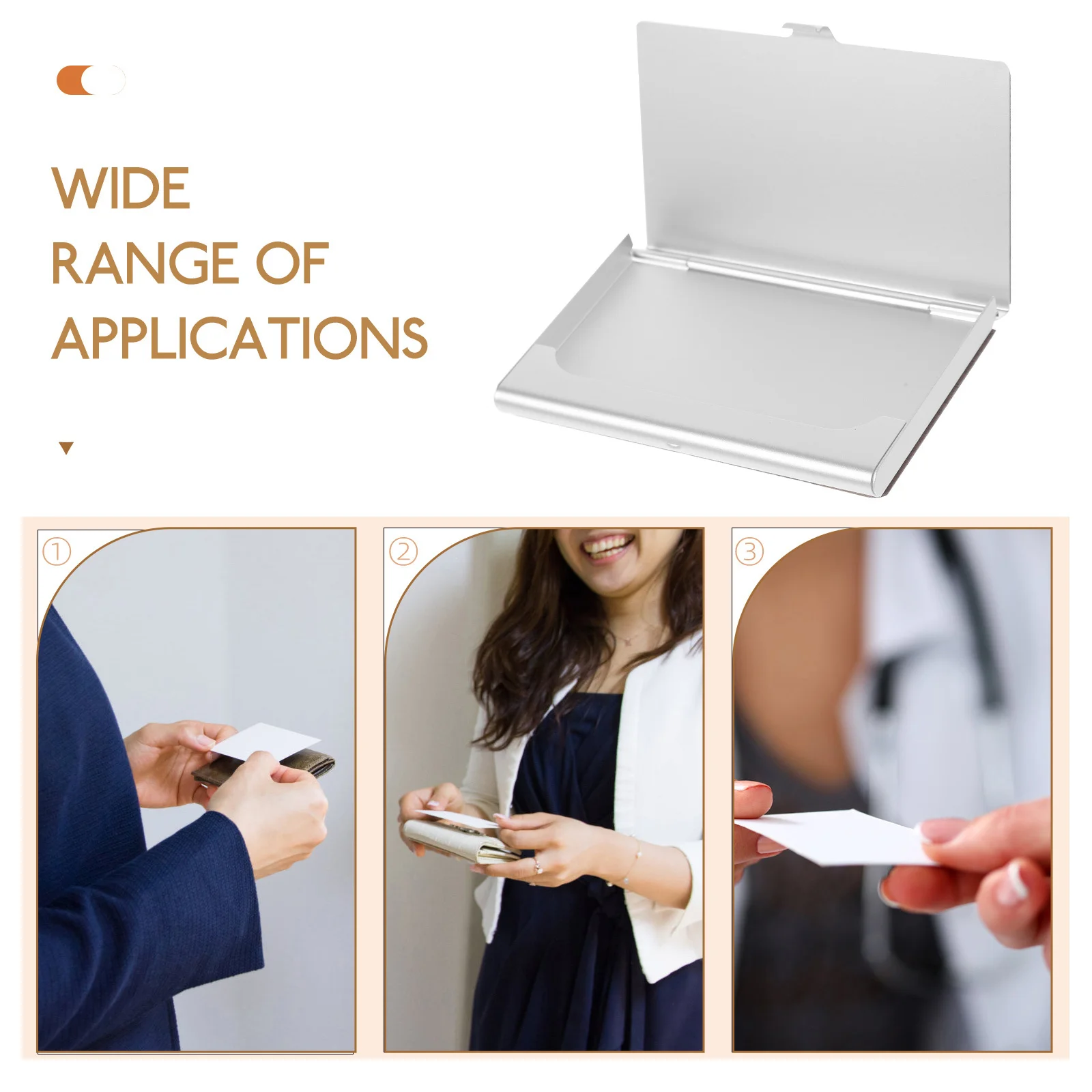 

Business Card Box Portable Compact Storage Organizer Desktop Card Holder Office Supplies Multi-Function