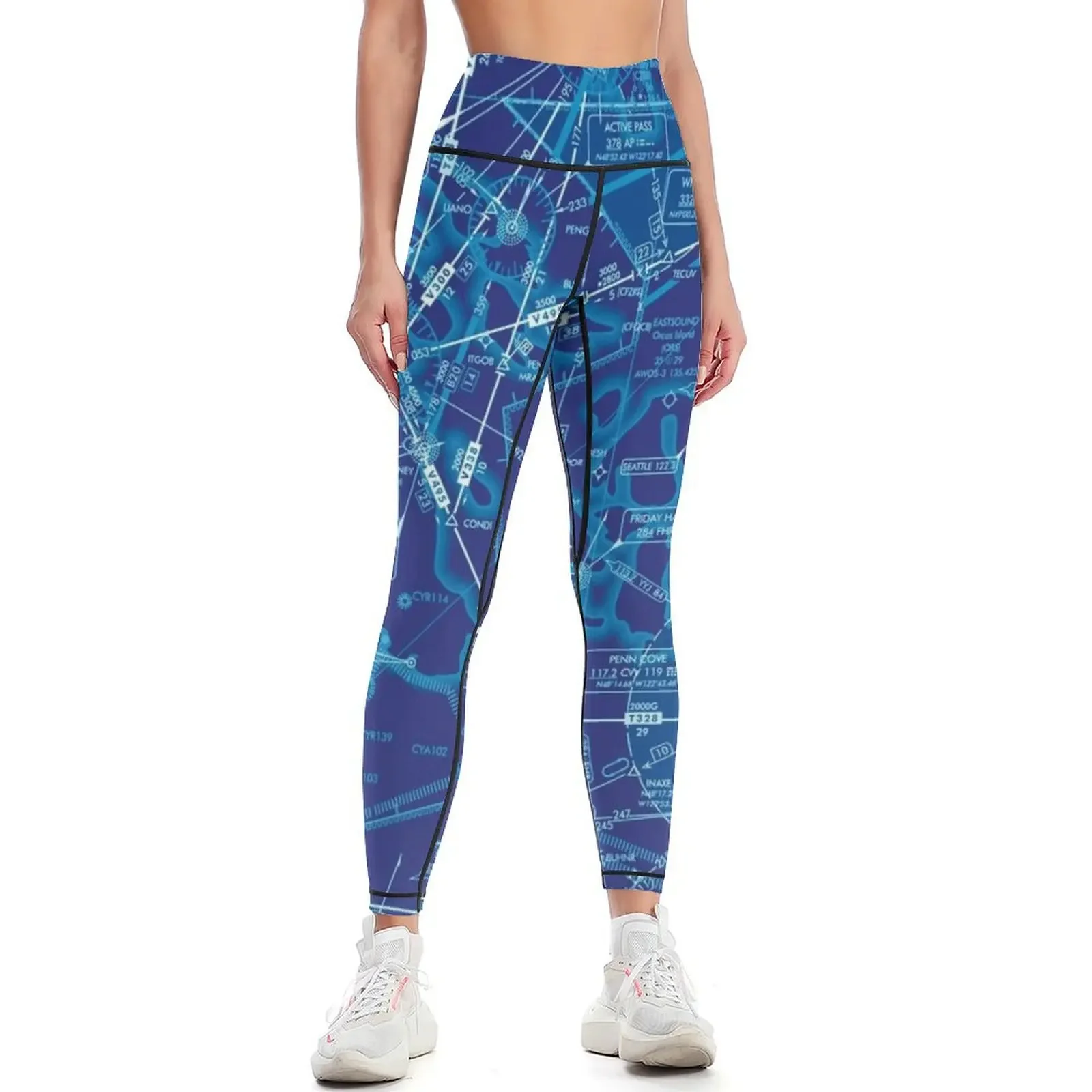 

Enroute Low Altitude Chart - blue Leggings gym clothing Fitness woman joggers for for girls Womens Leggings