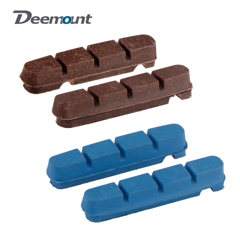 Deemount Carbon Rim Brake Pads Cork Compound Road Bike Caliper Braking Inserts for Carbon Wheel Low Rim Wear All Weather Use