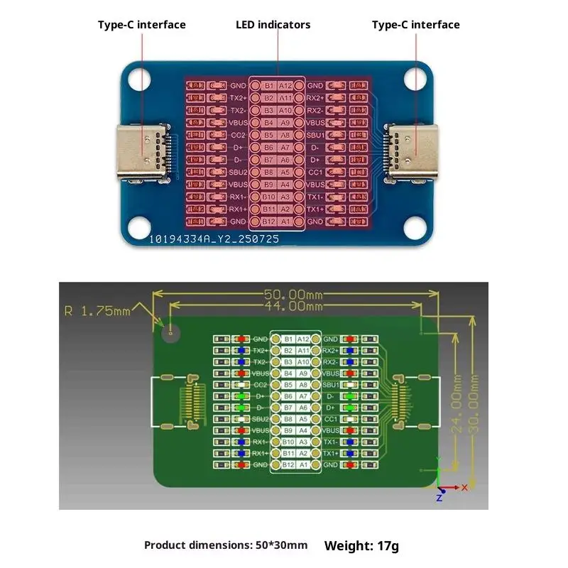 

1/3Pcs New Double Headed Type-C Fast Charging Cable Testing Board Suitable For Phone Cable Testing
