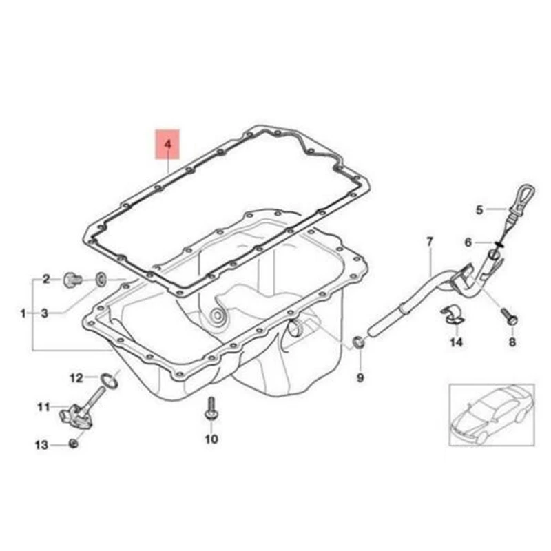 11137548031 Engine Oil Pan Gasket For BMW E88 E90 E61 E84 E83 E71 E86 E89