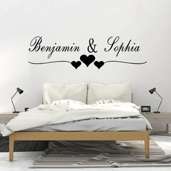 Customizable Name Couple Wall Stickers for Bedroom Wall Decor Living Room Decoration Vinyl Sticker Home Accessories Wall Decals