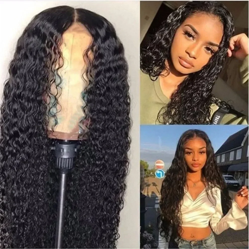 Synthetic Wigs Fashion African Black Middle-parted Long Curly Wig Natural Women Fluffy Full Head Cover