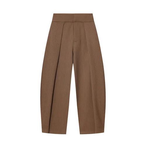 Imagen 2 del producto Pantalones plisados de mujer, estilo casual, versátiles, de color liso, a la moda, versión globo, novedad 2026