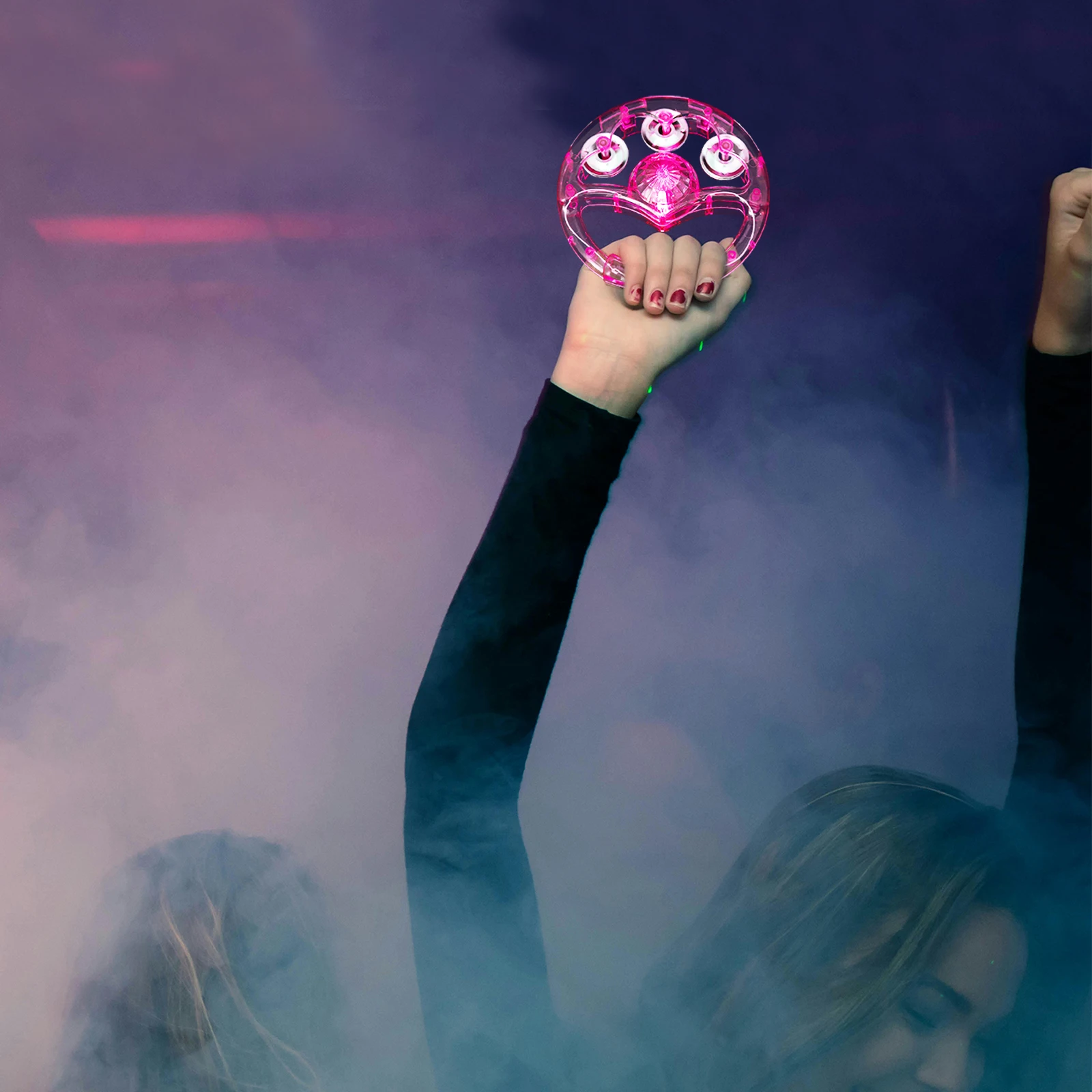 

2pcs Light Up Tambourines Flashing Musical Instrument Handheld Shaking Bell For Party Ktv Bar Noise Maker