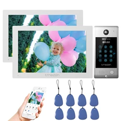 TMEZON 7 pollici Tuya App 1080P Wifi Smart Video citofono citofono con campanello cablato APP/Password/scheda Swipe TouchScreen