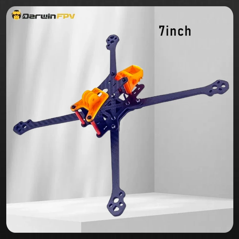

DarwinFPV Darwin129 7inch 280 Wheelbase Carbon Fiber Frame for 2207 2806.5 Brushless Motor 7inch propeller 7" Long Range Drone