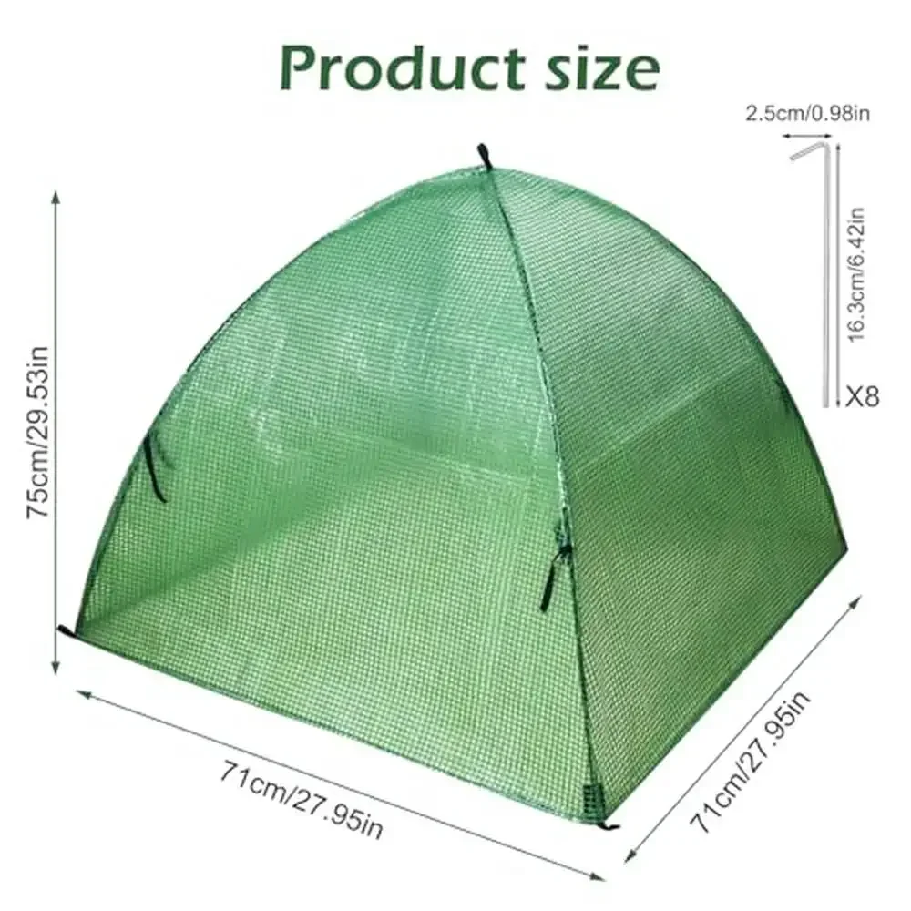 Outdoor Winter Frost Protection Plant Cover Tent 2PCS Green Shrub Protector Waterproof Freeze PE Material Greenhouse with Metal