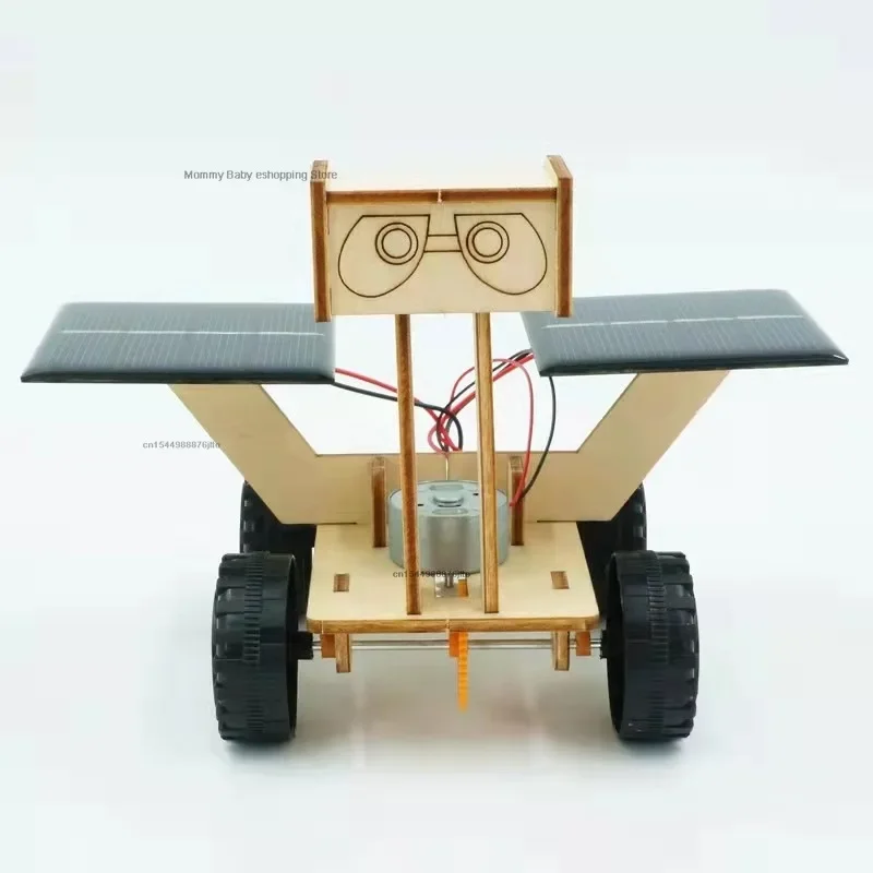 DIY Drewniany samochód do eksploracji księżyca słonecznego dla dzieci Montaż projektów szkolnych Zestaw eksperymentowy dla dzieci Ręcznie robiony STEM Edukacyjny