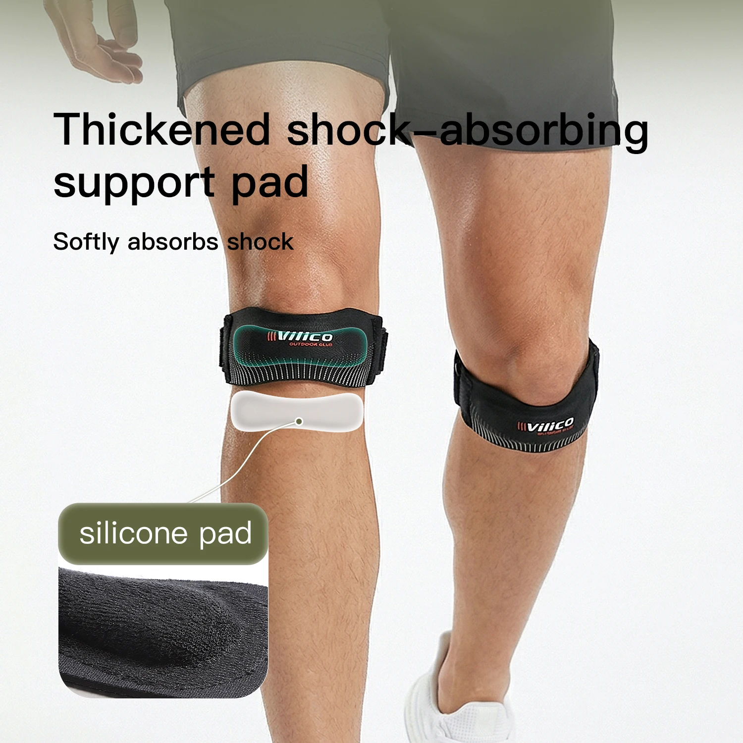 1pc VILICO Patellar Strap, Knee Protector Patellar Tendon Support Suitable for Running, Basketball, Jumper Knees, Tennis, Volley