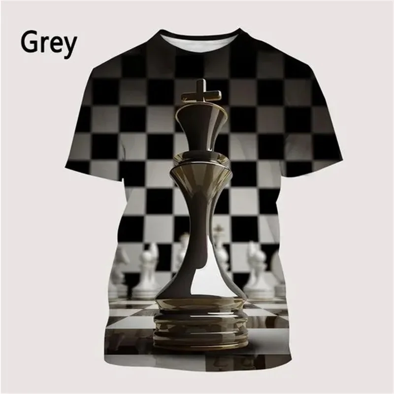 

Chess Graphic T Shirts For Men 3d Printing Short Sleeve Chess Board Pattern Tee Top Crew Neck Oversized Men Tshirt Streetwear