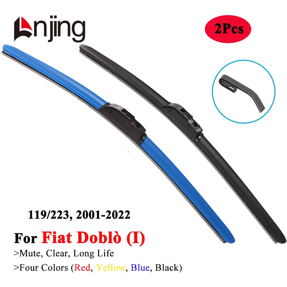 

LNJING Colorful Hybrid Wiper Blades For FIAT Doblo 119 223 MPV 2001 2002 2005 2006 2007 2008 2009 Car Exterior Replacement Parts