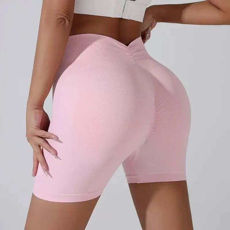 Yoga-Shorts mit hoher Taille, gerafftem Bund und formendem Effekt, 3 Zoll, Bauchstütze, atmungsaktiv, elastisch, Fitness-Shorts für Damen, Pilates, Fitnessstudio – Detail 6
