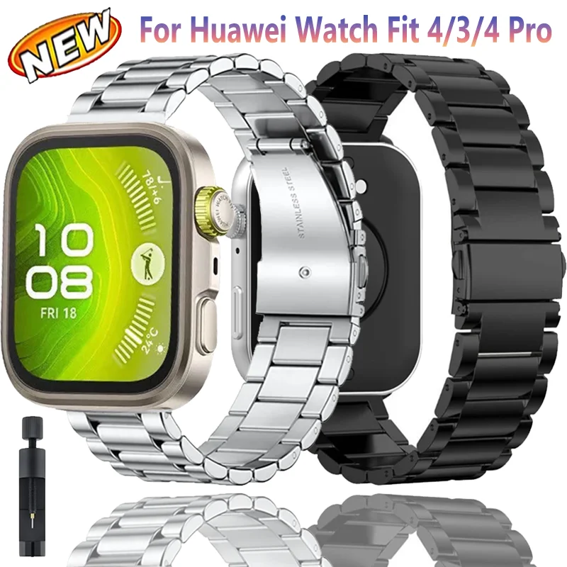 Metall Strap Für Huawei Uhr Fit 4/3 Smartwatch Mode Edelstahl Armband Für Huawei Uhr Fit 4/4 Pro Correa zubehör