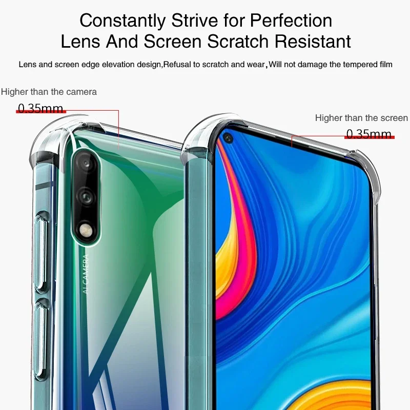 Transparent Silicone Case for Huawei Psmart P Smart Z S Pro Plus Smart+ 2018 2019 2020 2021 Airbag Shockproof Luxury Back Covers