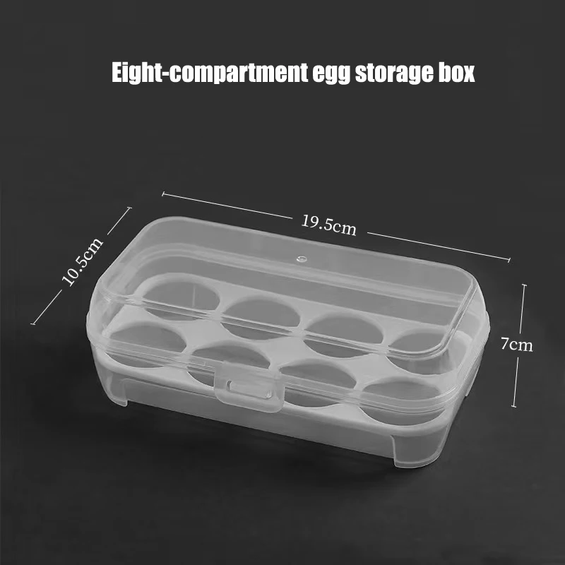 3/4/8 Grid Egg Holder with Lid Plastic Egg Container Stackable Crisper Egg Protection Box PP materials Egg Keeper for Camping