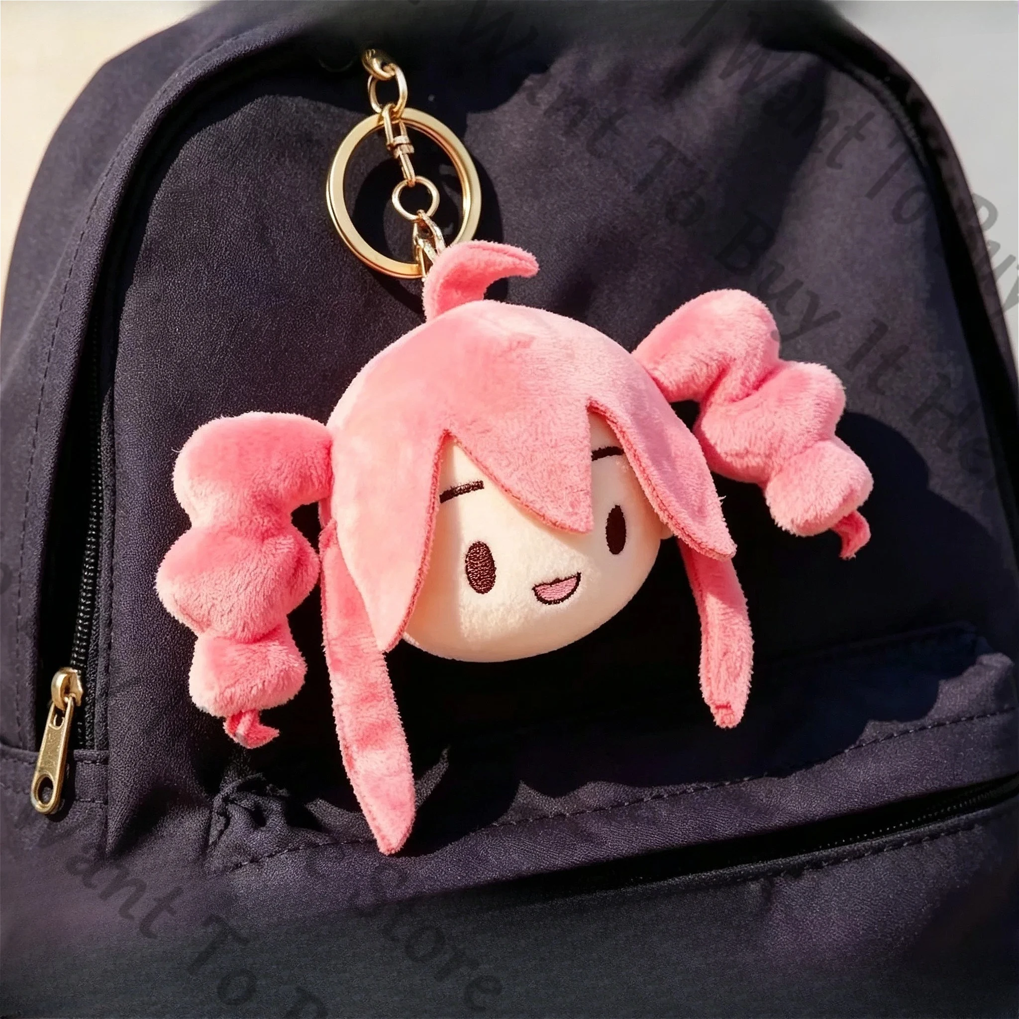 

Anime Kasane Teto Cosplay Cartoon Fluffy Puppet Keyring Maumet Printing Cotton Stuffed Animal Keychain Pendants Accessories Gift