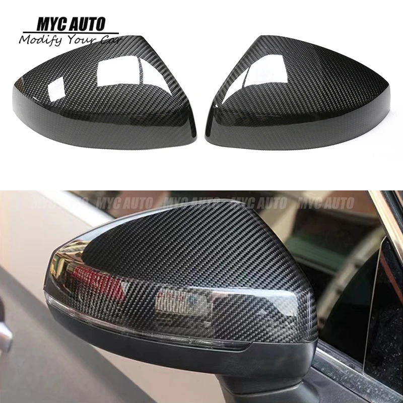 

Real Dry Carbon Fiber Rear View Mirror Cover For Audi A3 8V S3 RS3 2013 2014 2015 -2019 Add On Style With&Without Lane Assist