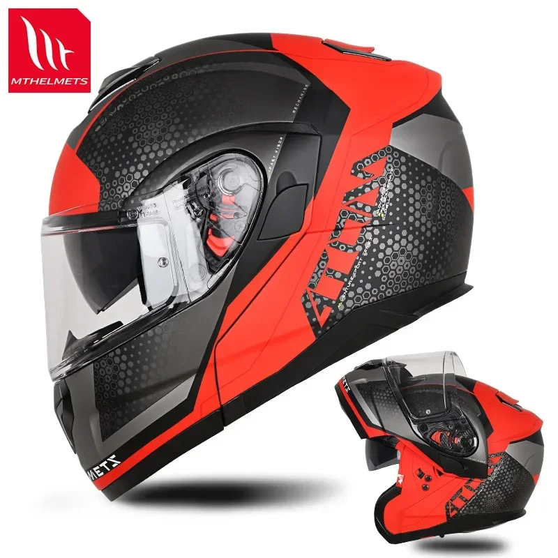 MT Motorcycle Helmet ATOM SV Unveiled t Double Lens Four Seasons Personality Cool Men Women Motorcycle Summer Origin Full Helmet