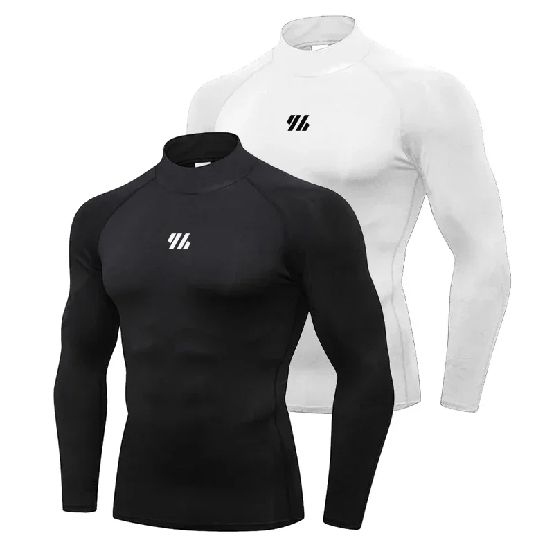 Mens Running T-shirts Compression Fitness Tight Long Sleeve Sport Shirt Training Jogging Tees Gym Sportswear Quick Dry Rashgards