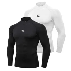 Mens Running T-shirts Compression Fitness Tight Long Sleeve Sport Shirt Training Jogging Tees Gym Sportswear Quick Dry Rashgards