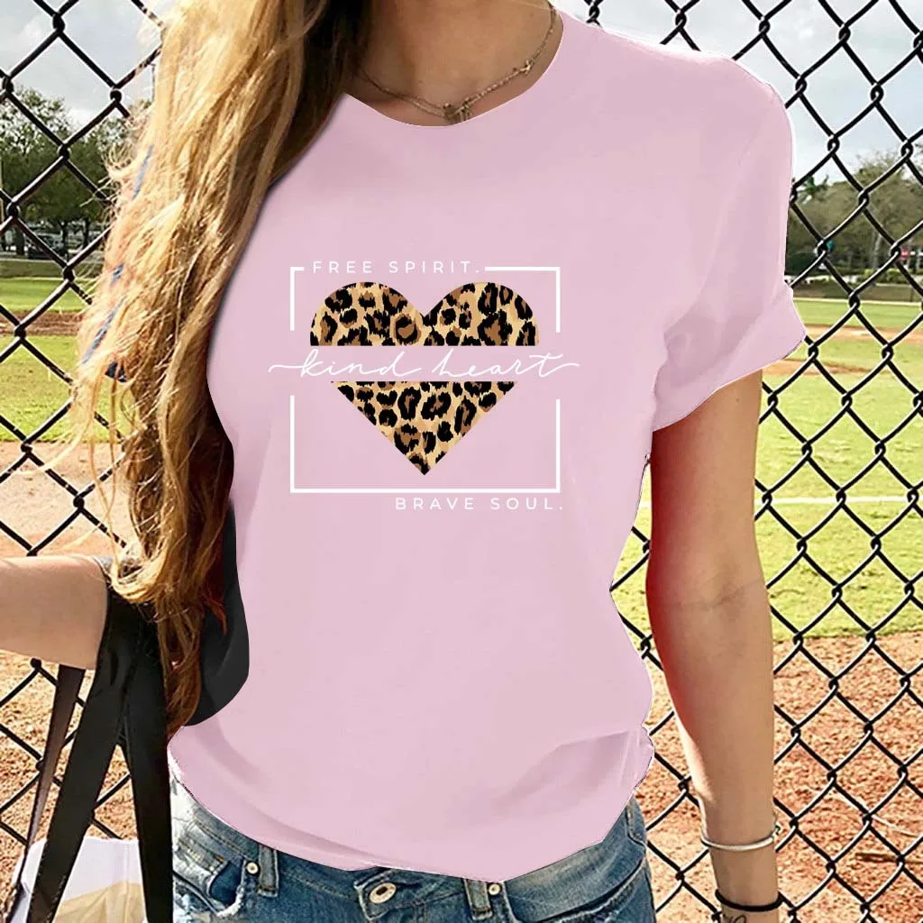 Cotton 100% Love Letters Retro Casual Loose Women\'s Plus Size T-shirt Summer Harajuku  Graphic T Shirts  Tops