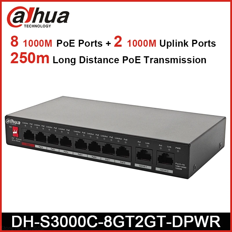 Dahua DH-S3000C-8GT2GT-DPWR: La Soluzione Completa per la Gestione della Potenza PoE nelle Reti di Sorveglianza