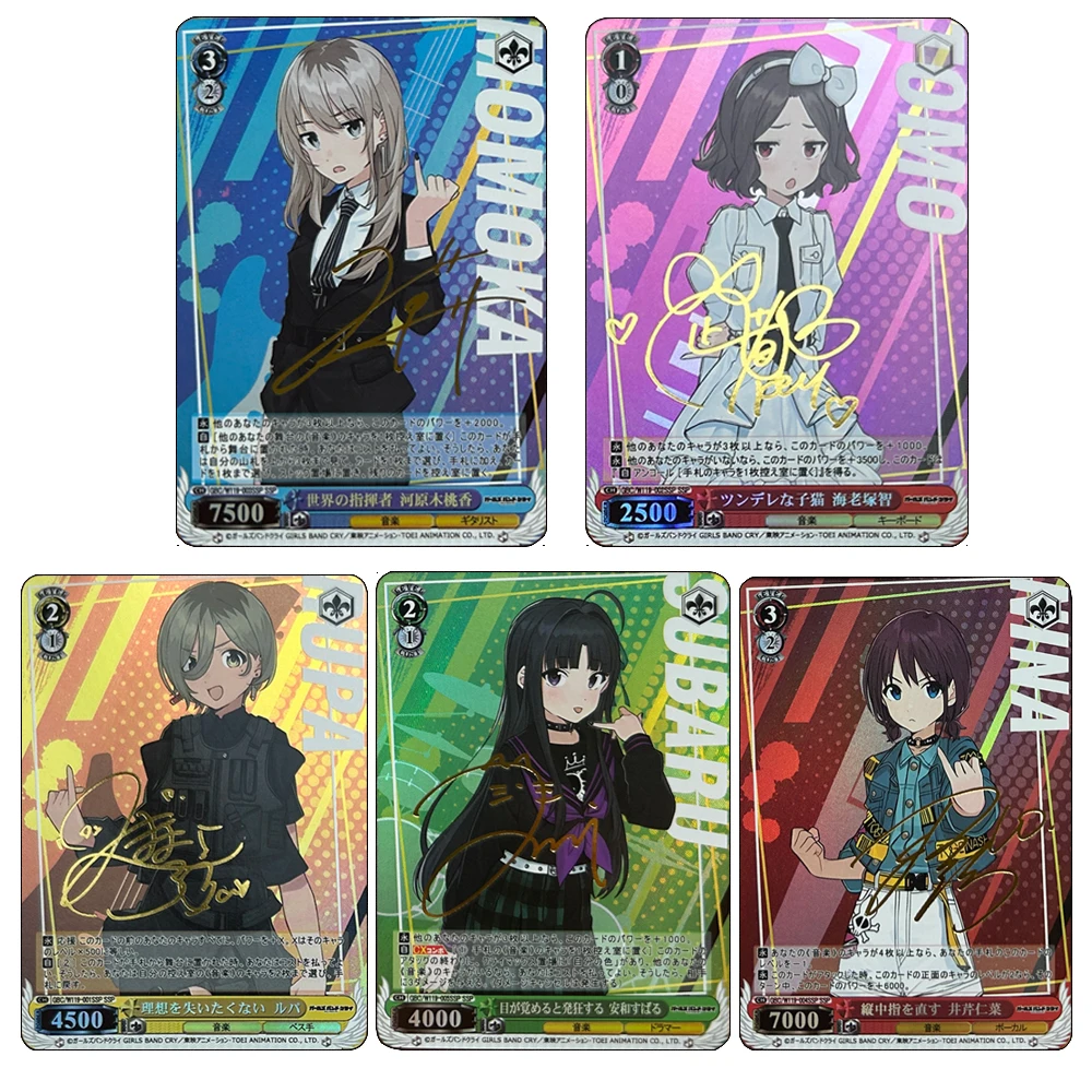 GIRLS BAND CRY Iseri Nina Kawaragi Momoka Awa Subaru Ebizuka Tomo DIY 5PCS/SET Refraction glitter bronzing collectible card