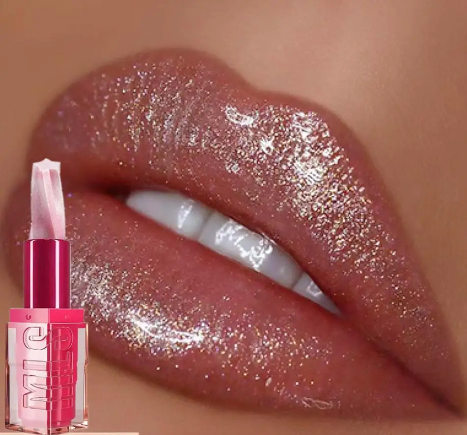 

Pearlescent Glitter Lipstick Fine Shimmer Shiny Lip Blam Waterproof Long Lasting Moisturizing Lip Tint Pink Sexy Lips Makeup