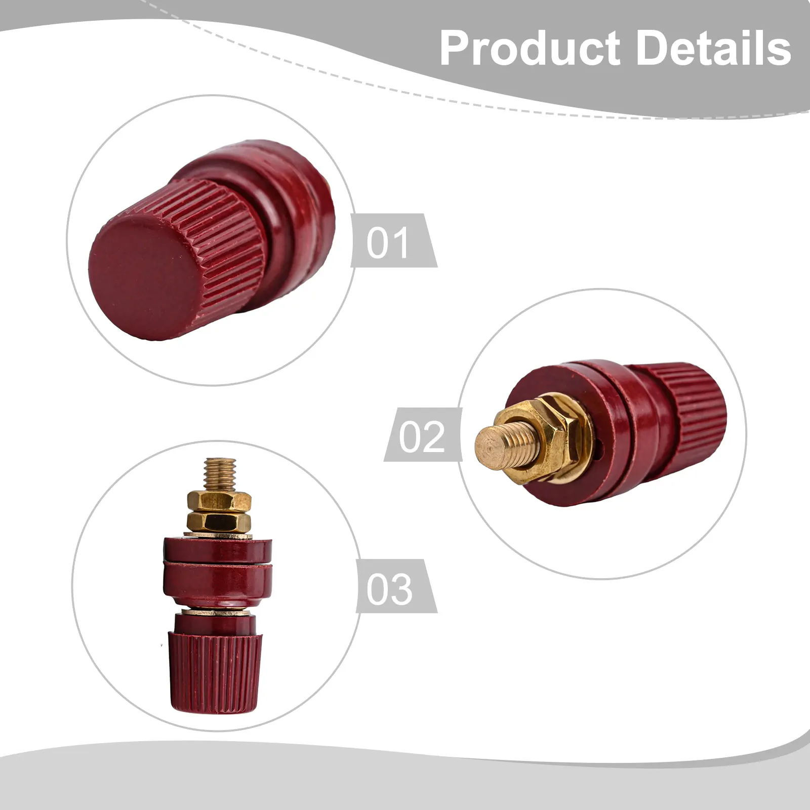 1pc High Current Binding Post M6 Thread JS-333 Type Brass Binding For Welding Machines Pure Copper Terminal Block Round Terminal