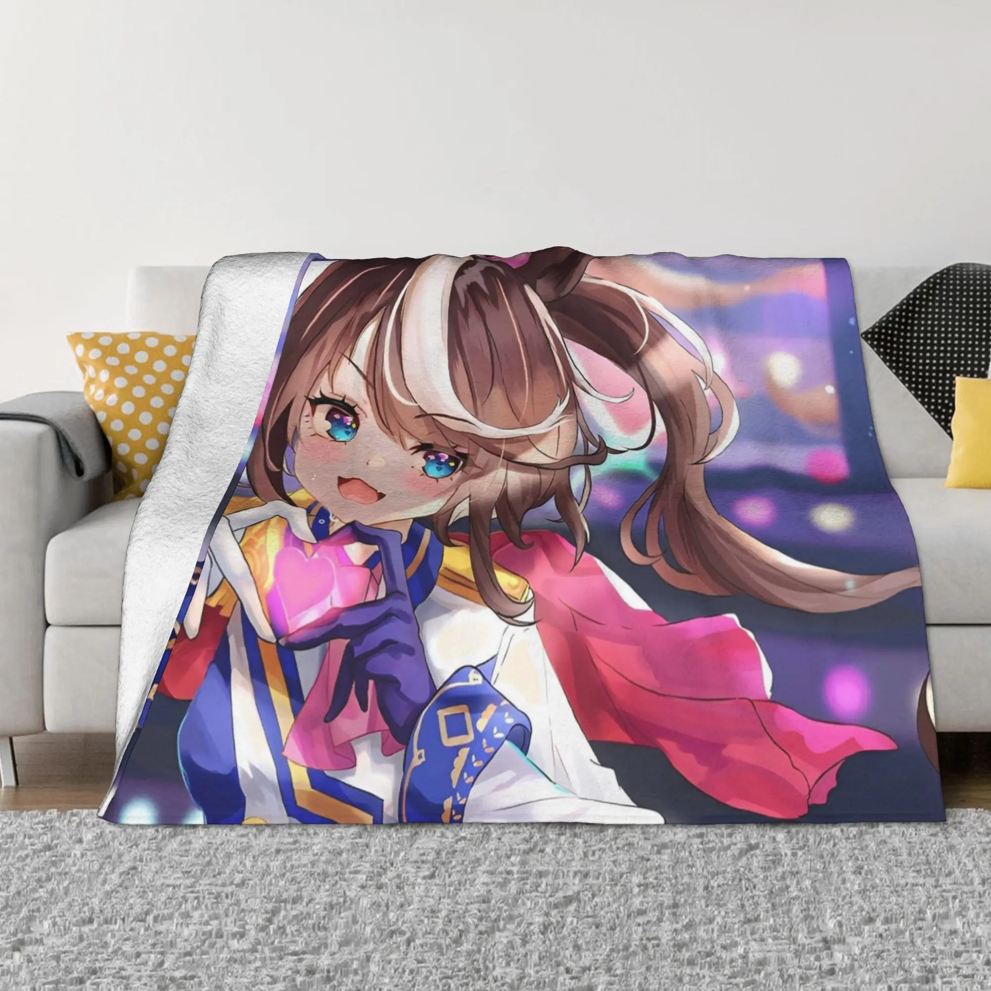 Umamusume Pretty Derby Anime Flannel Blankets  Custom Throw Blankets for Bed Sofa Couch 125*100cm Plush Thin Quilt