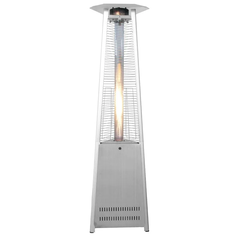 Outdoor heater, triangular tower, liquefied quartz glass tube