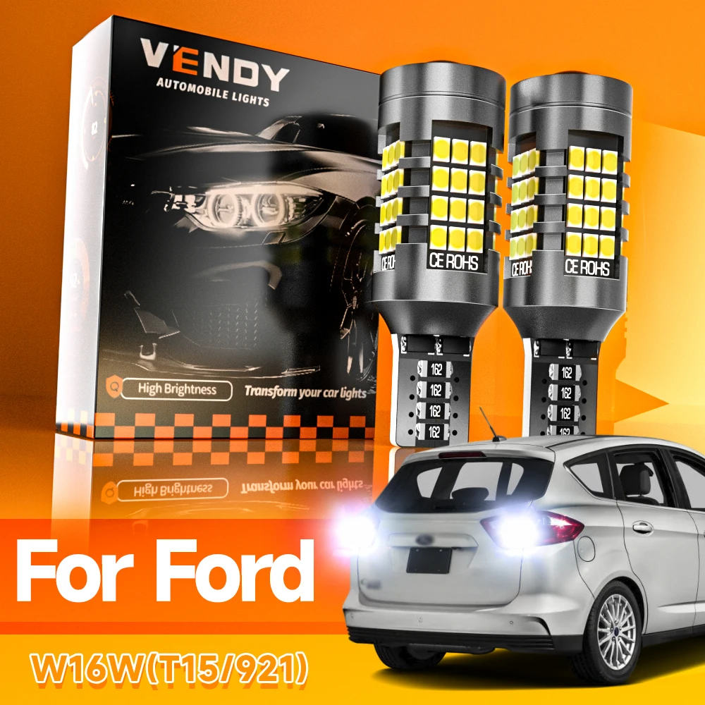 2x LED عكس ضوء لمبة مصباح W16W T15 921 ل فييستا C-Max الهروب الانصهار حافة فليكس اكسبلورر F-150 التركيز موستانج توروس ترانزيت #1