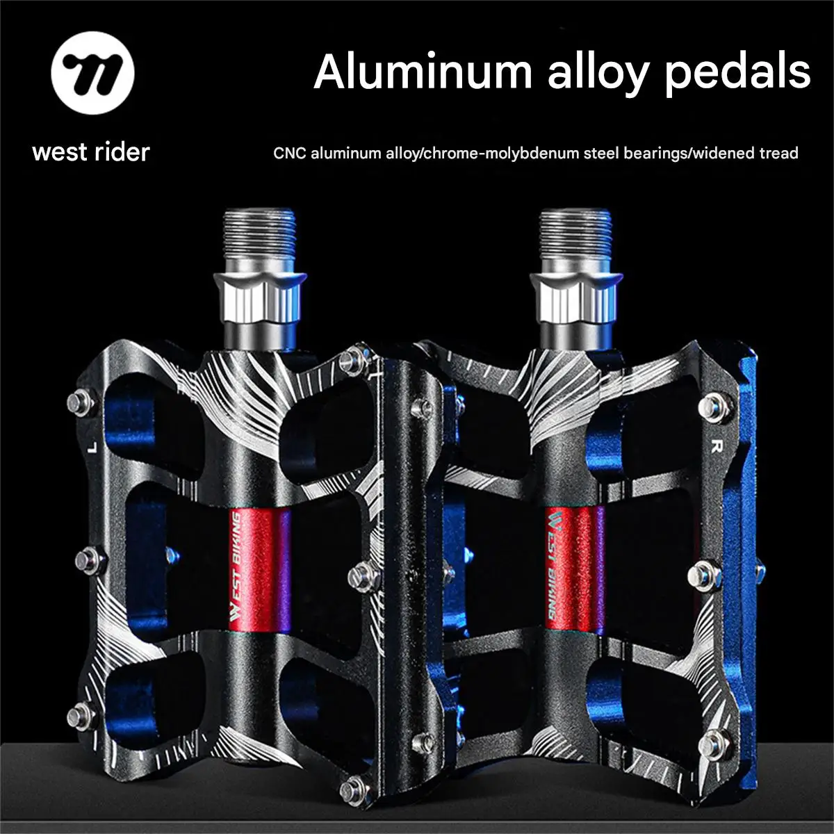 

West rider bicycle pedal bearing mountain bike aluminum alloy pedal bearing cycling pedal bicycle accessories