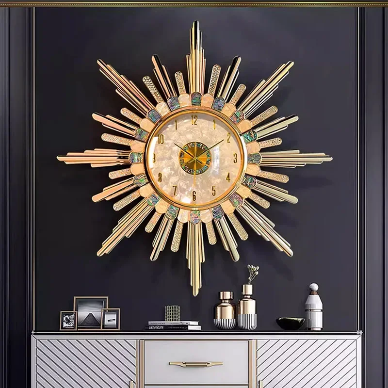 A*-Nordic Quartz Wall Watch Digital Luxury Vintage Interior Aesthetic Metal Wall Art Clock Wall Design Creative Home Decor./