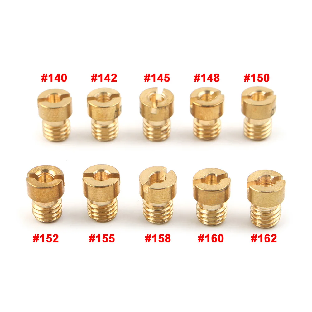 10Pcs 140 142 145 148 150 152 155 158 160 162 Main Jets Carburetor for PWK Keihin OKO CVK NSR