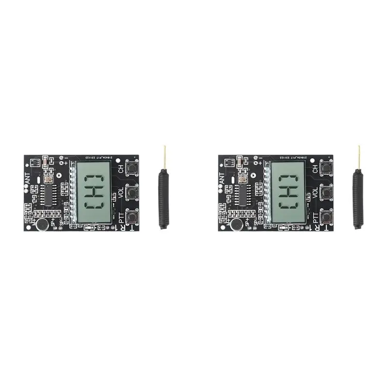 2X FM Walkie Talkie Circuit Board Transceiver Module FM Transmitter Receiver Module 7 Frequency 27-480Mhz DC3.3-6V-ABIU