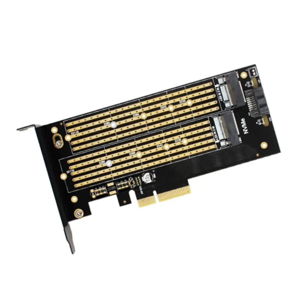 PCIE NVME Dual Expansion Card High Speed SSD Adapter Board M2 NGFF Riser for Desktop Server Upgrade