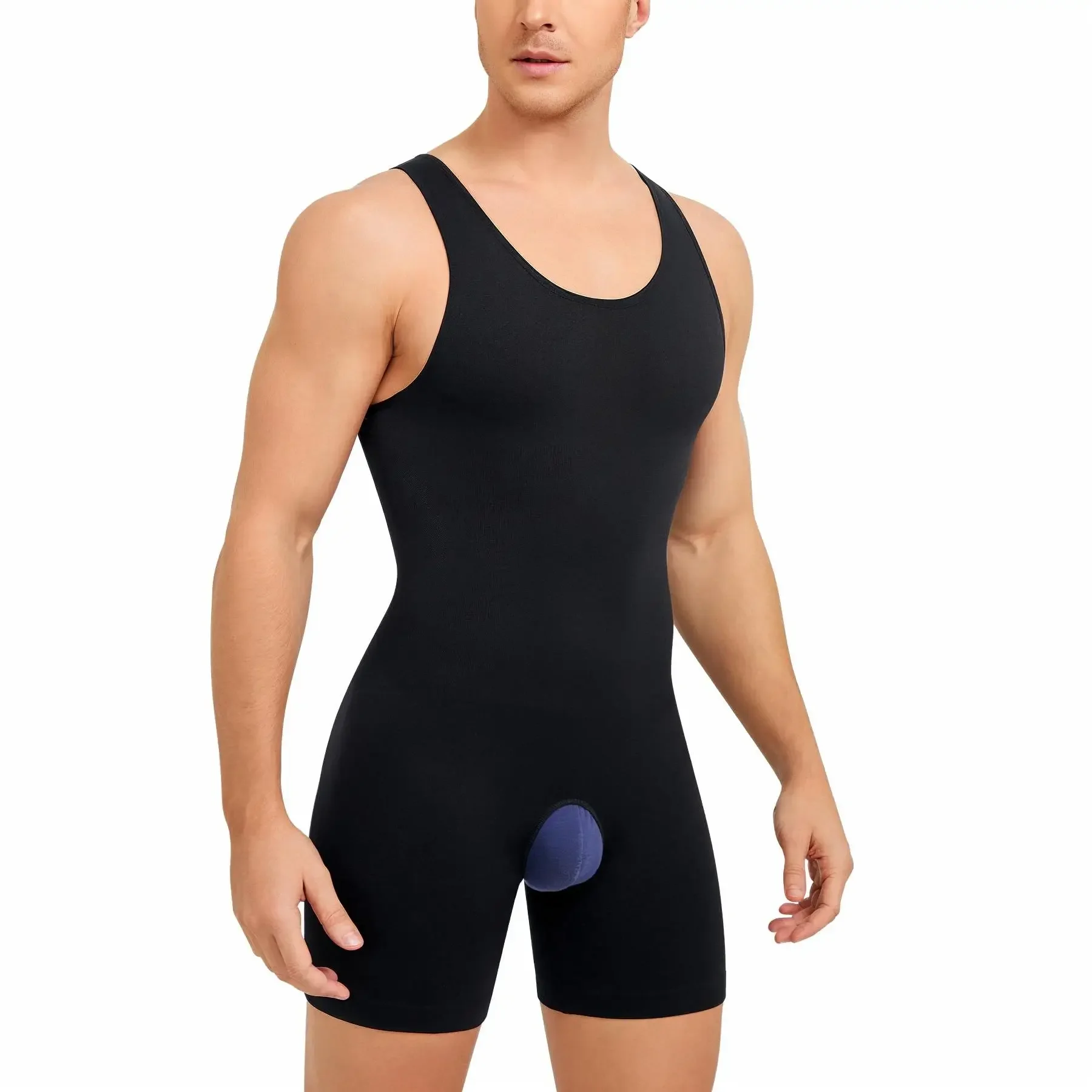 Mens Sleeveless Full Body Shaper Underwear Slimming Compression Bodysuit Shapewear Tummy Control Fajas Para Hombres