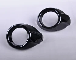 Car 2Pcs Black ABS Plastics With Glossy Painting Front Right & Left Fog Lights Lamp Frame Cover Trim For Ford Focus 2012