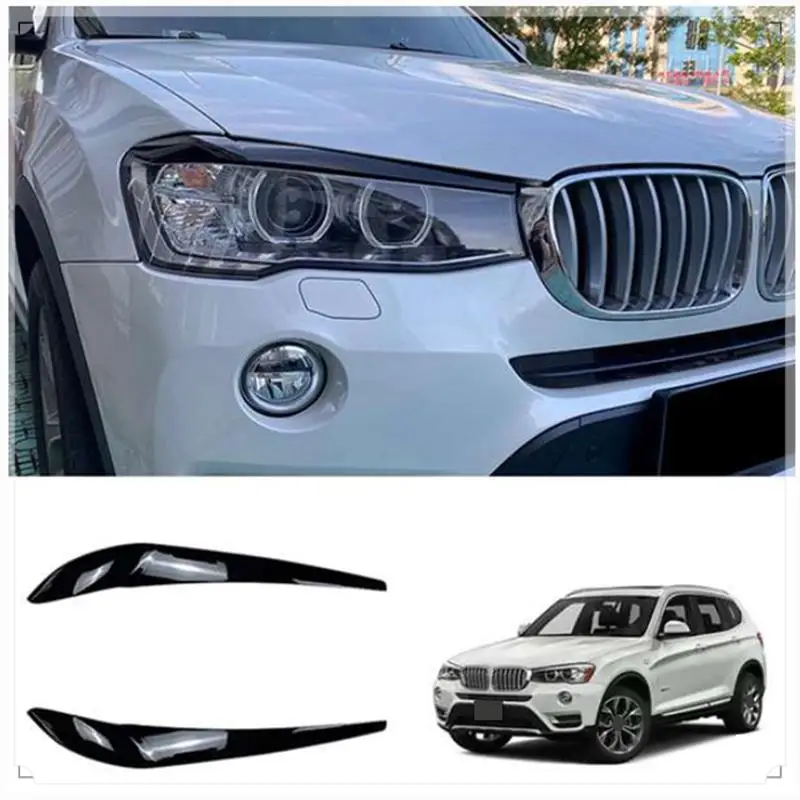 

Для BMW X3 F25 X4 F26 2014-2017 смоляная крышка передней фары, декоративная полоса, крышка для бровей, наклейка, аксессуары
