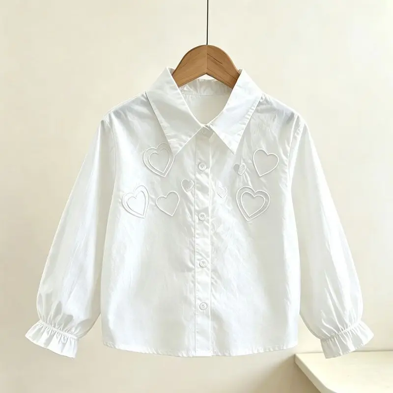 Spring Autumn Girls Shirt Fashion Trendy Tops Kids Blouse Children Clothing