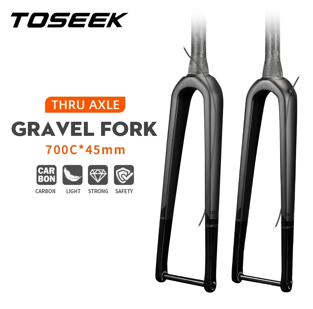 TOSEEK Gravel-Gabel 700C*45C T800 Carbonfaser Fahrrad-Vordergabel Rennradgabel Konische Gabeln QR 9*100mm oder Steckachse 12*100mm – Detail 13