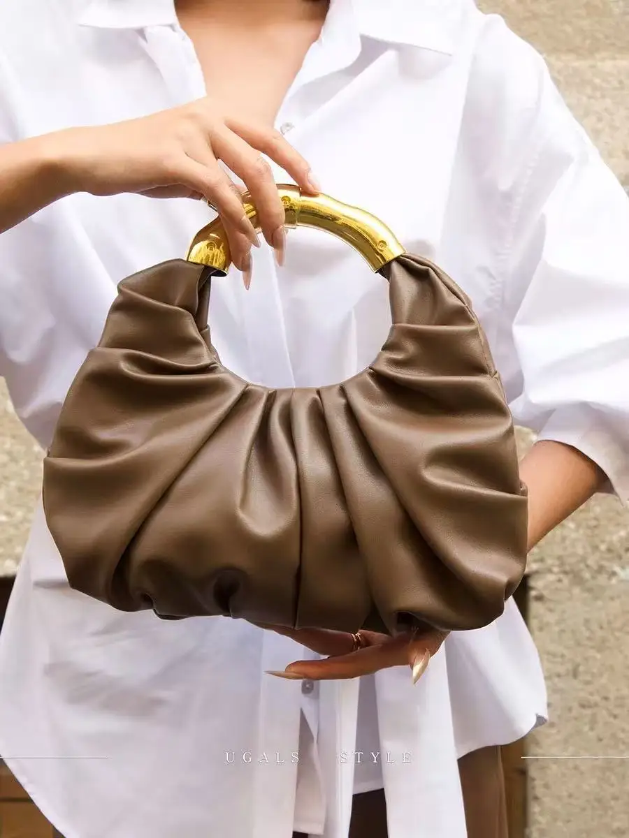 

Модная плиссированная сумка-облако, вместительная, из текстурированной искусственной кожи, женская сумка, роскошный клатч, сумка для свадьбы, вечеринки, банкета, повседневная сумка-тоут